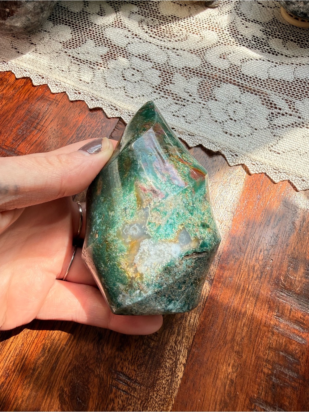 ✨ Polished Ocean Jasper Freeform / Flame • 305 g •